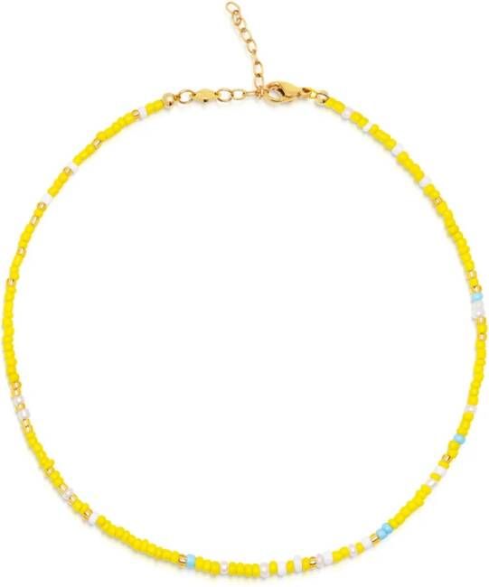 Nialaya Gele kralen choker , Geel, Dames