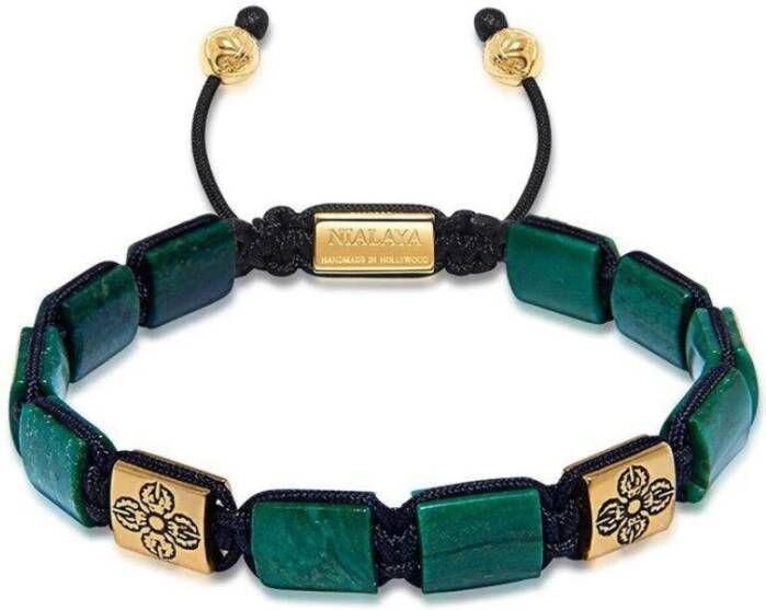 Nialaya The Dorje Flatbead Collection Green African Jade and Gold , Groen, Heren