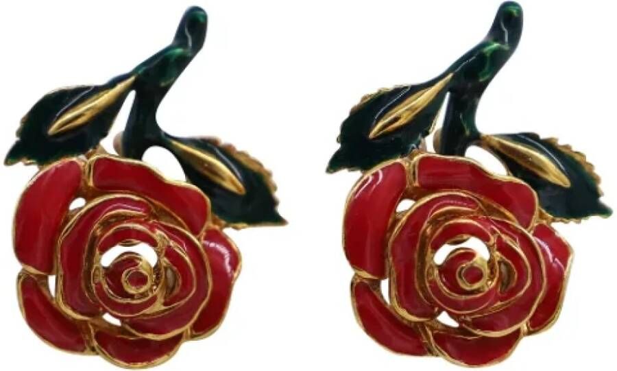 Pre owned Metal earrings Oscar De La Renta Pre owned, Rood, Dames