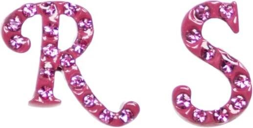 Raf Simons Oorbellen met logo , Roze, Dames