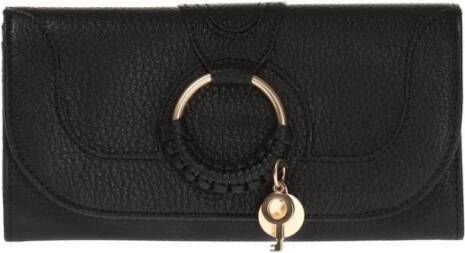 See by Chloé Leren portemonnee , Zwart, Dames