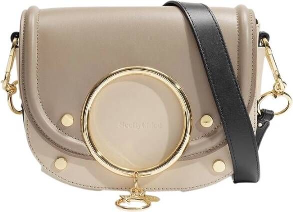 See by Chloé Mara Bag in Motty Grey Leather , Grijs, Dames