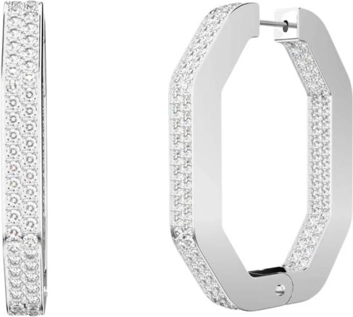Swarovski grote Dextera Hoop oorbellen , Grijs, Dames