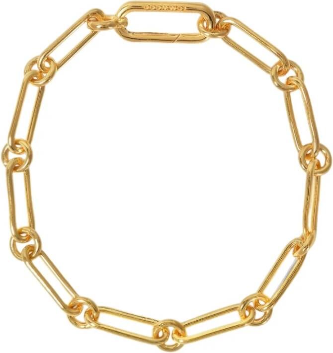 Tom Wood Doos armband in gouden zilver , Geel, Heren