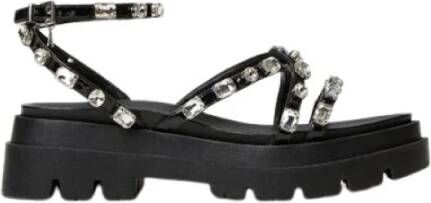 Twinset Platte sandalen , Zwart, Dames