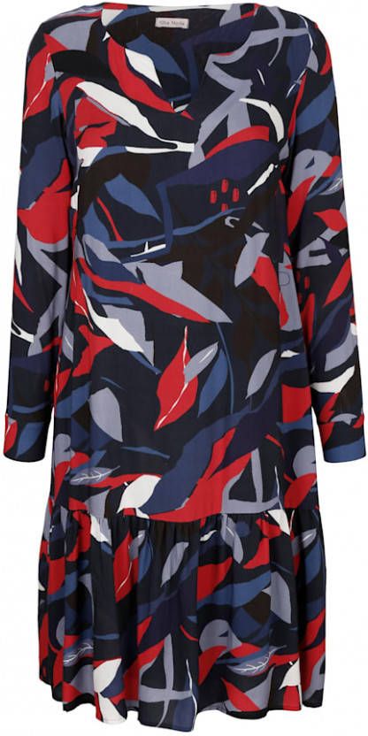 alba moda Jurk met abstract dessin Marine/Rood