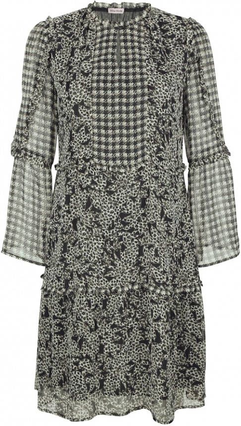 alba moda Jurk met een patronenmix Offwhite/Taupe/Zwart