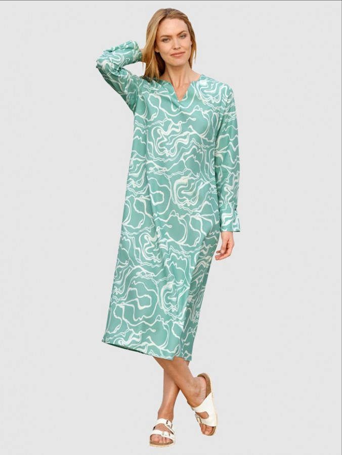 laura kent Jurk met serafinohals Mint