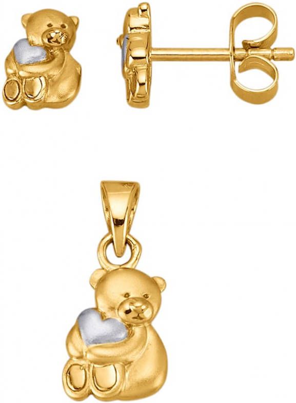 KLiNGEL 2 delige sieradenset van massief zilver Geelgoudkleur