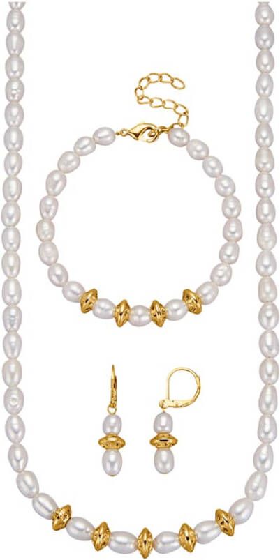 KLiNGEL 3 delige sieradenset goudkleur Wit