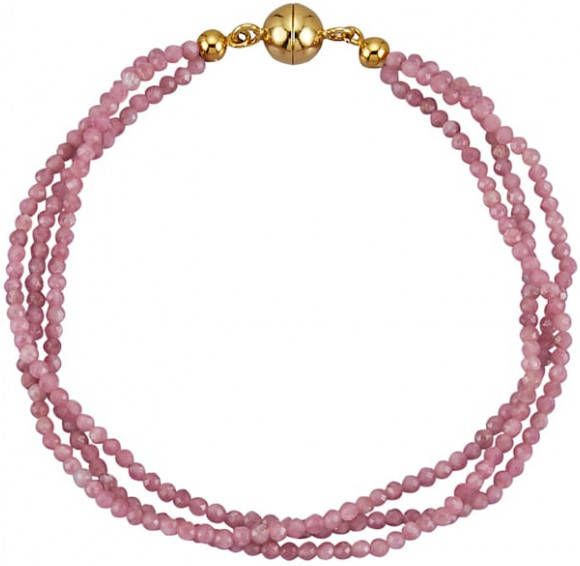 KLiNGEL 3 rijige armband van echt zilver Pink
