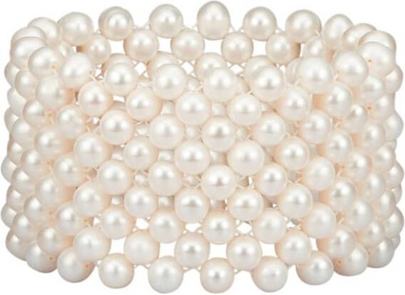 KLiNGEL Armband met cultivé zoetwaterparels Wit