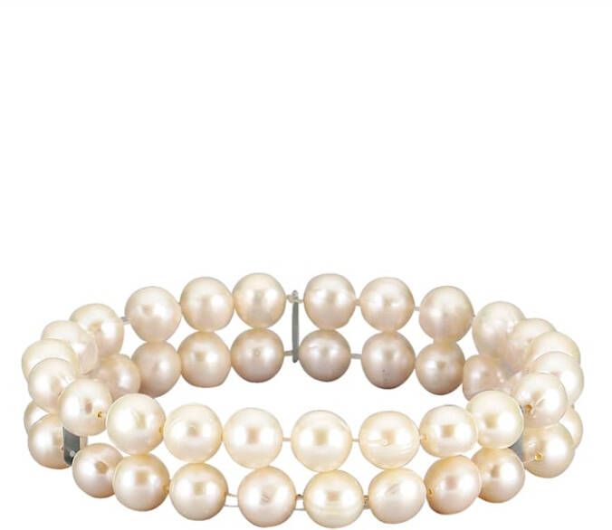 KLiNGEL Armband met cultivé zoetwaterparels Wit