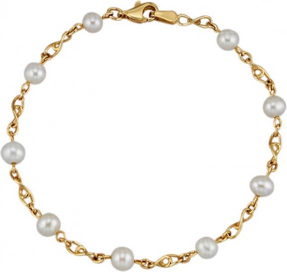 KLiNGEL Armband met cultivé zoetwaterparels Wit