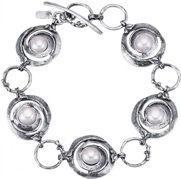 KLiNGEL Armband met cultivé zoetwaterparels Wit
