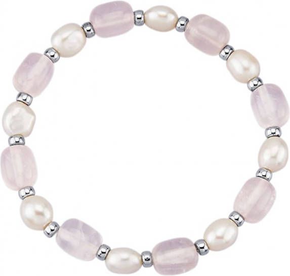 KLiNGEL Armband Met cultivé zoetwaterparels Wit