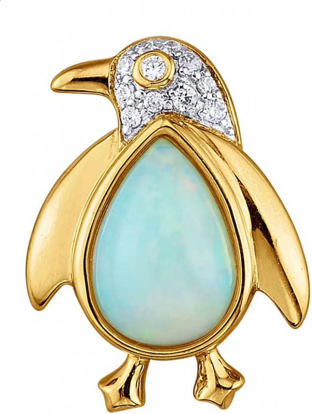 KLiNGEL Cliphanger met opaal Geelgoudkleur