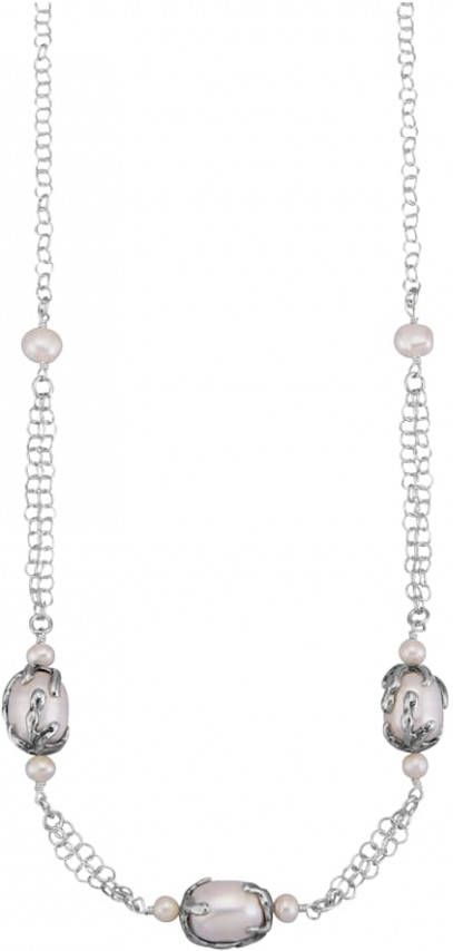 KLiNGEL Collier met cultivé zoetwaterparels Wit