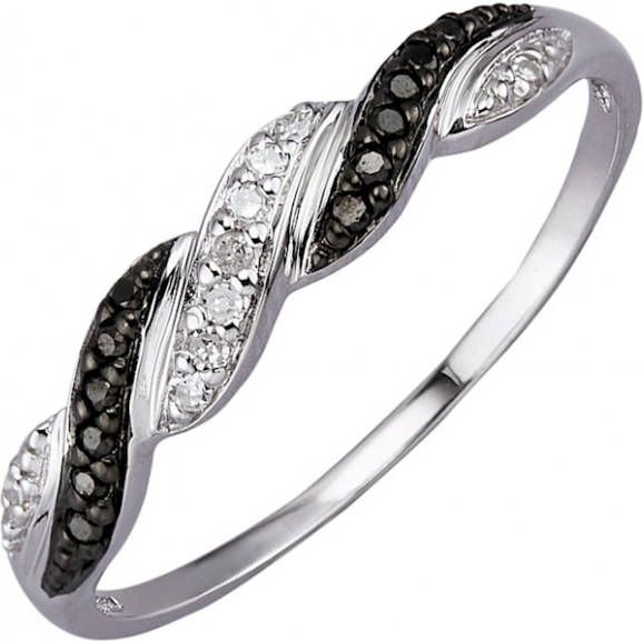 KLiNGEL Damesring met diamanten Witgoudkleur