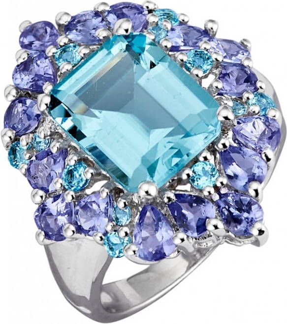 KLiNGEL Damesring met gekleurde stenen Zilverkleur