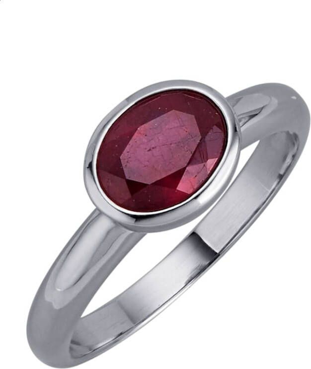 MONA Damesring met robijn, van platina 950 Platinakleur