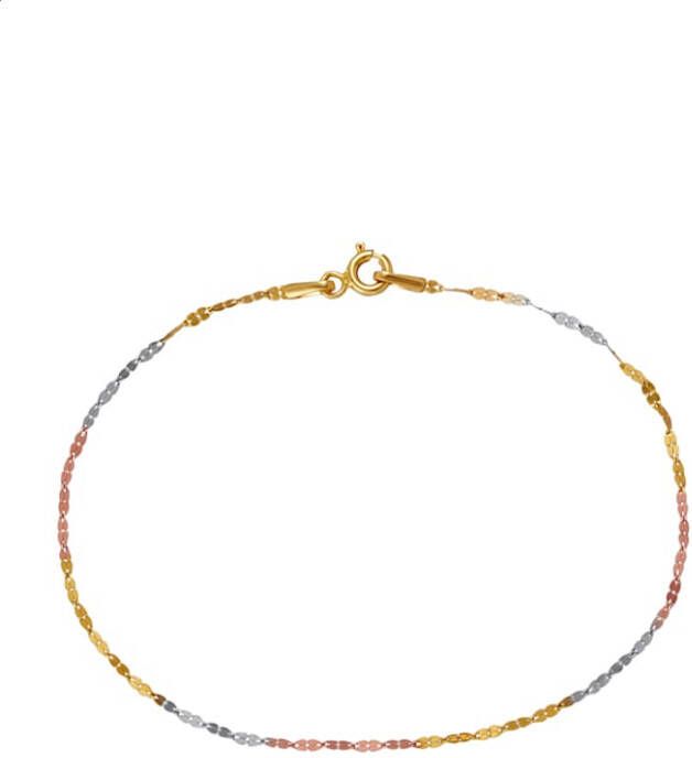 KLiNGEL Fantasiearmband van 14 kt. goud Tricolor