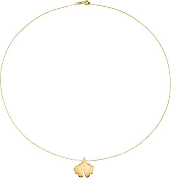 KLiNGEL Hanger Ginkgo met ketting 8 kt. Goudkleur