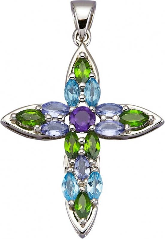KLiNGEL Hanger Kruis van echt zilver Multicolor