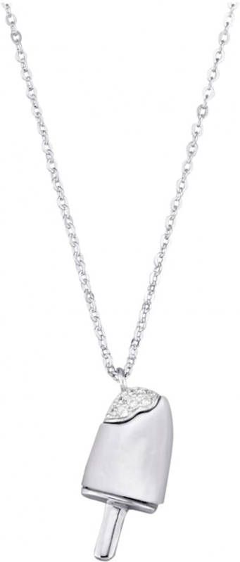 KLiNGEL Hanger met ketting met parelmoer Wit