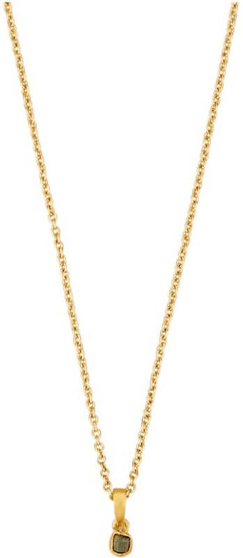KLiNGEL Hanger met ketting met ruwe diamant Geelgoudkleur
