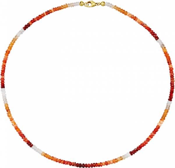 KLiNGEL Ketting van vuuropaal, echt zilver Multicolor