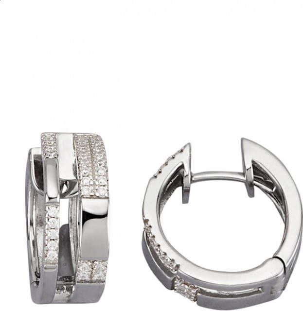 KLiNGEL Klapcreolen van echt zilver Zilverkleur