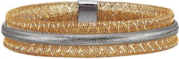 KLiNGEL Mesharmband 9 kt. Witgoudkleur