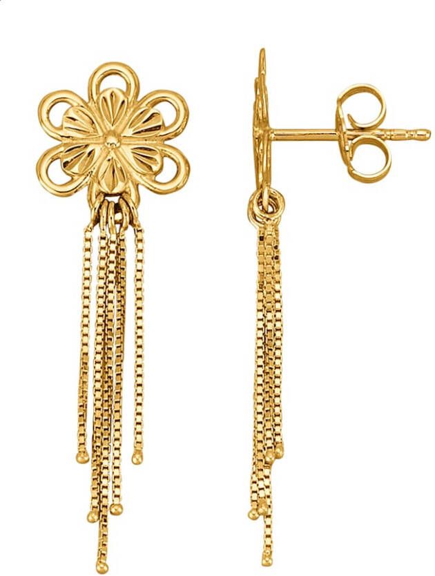 KLiNGEL Oorbellen Bloem 9 kt. Geelgoudkleur