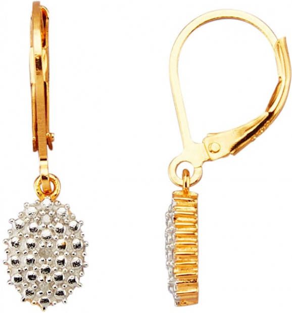 KLiNGEL Oorbellen met diamanten Geelgoudkleur