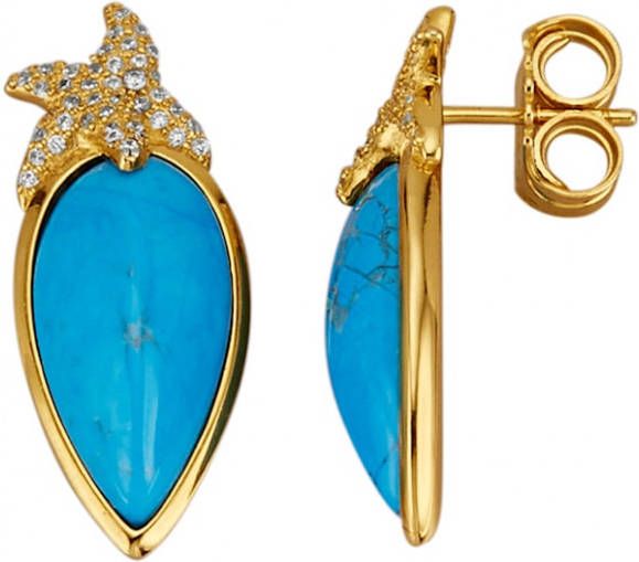 KLiNGEL Oorbellen met howlieten Blauw