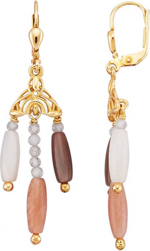 KLiNGEL Oorbellen met mansteen en zirkoon Multicolor