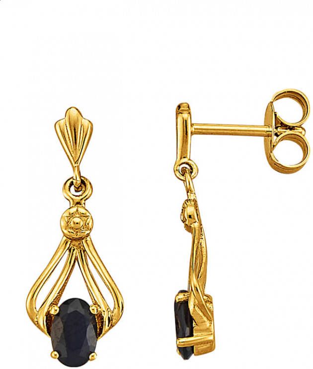 KLiNGEL Oorbellen met saffieren Goudkleur