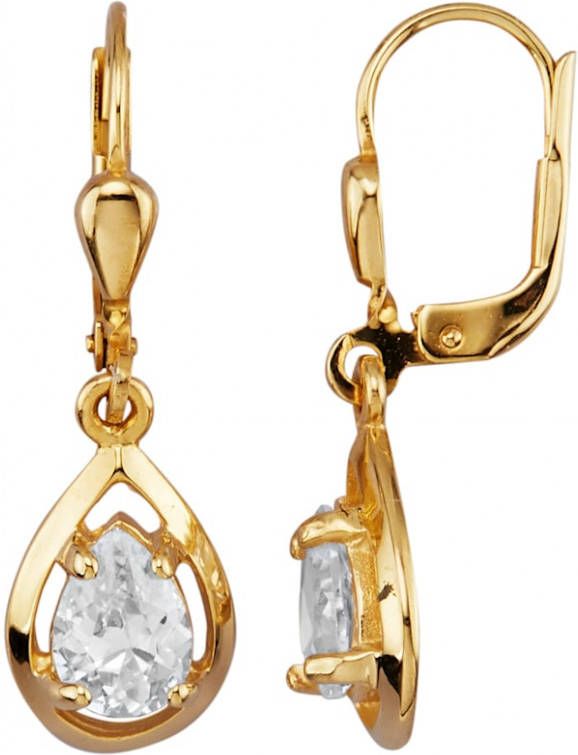 KLiNGEL Oorbellen met synth. zirkonia Geelgoudkleur