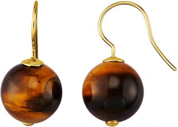 KLiNGEL Oorbellen met tijgeroog Goudkleur