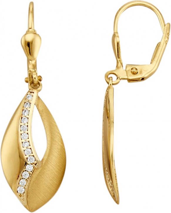 KLiNGEL Oorbellen met zirkonia's Geelgoudkleur
