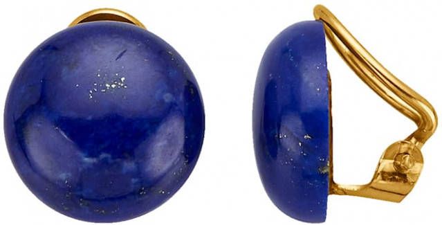 KLiNGEL Oorclips met lapis lazuli cabochon Goudkleur