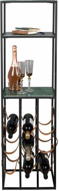 Dutchbone Wijnkast 'Mil' Groen marmer, 125.5 x 36cm