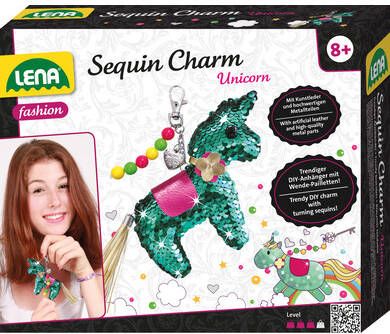 Lena Sleutelhangerset Unicorn Meisjes Kunstleer Roze 8 delig