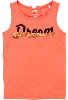 name it ! Meisjes Top Maat 128 Perzik Katoen/viscose