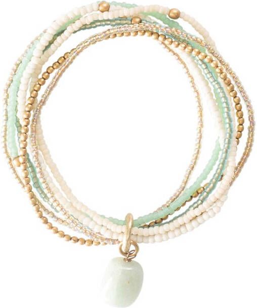 A Beautiful Story Armbanden Nirmala Aventurine Gold Bracelet Groen