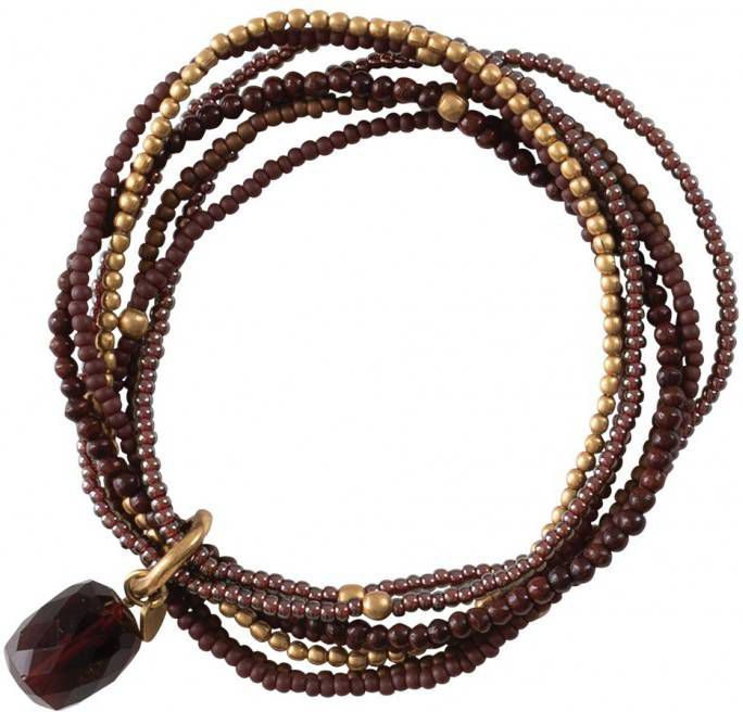 A Beautiful Story Armbanden Nirmala Garnet Gold Plated Bracelet Goudkleurig