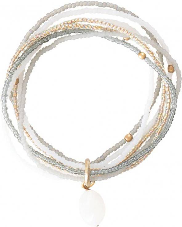 A Beautiful Story Armbanden Nirmala Moonstone Gold Plated Bracelet Wit