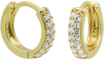 Karma Oorbellen Hoops Wide Zirconia Goldplated Zilverkleurig