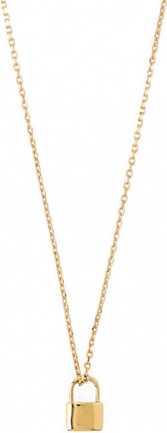 Orelia Kettingen Mini Metal Padlock Necklace Goudkleurig